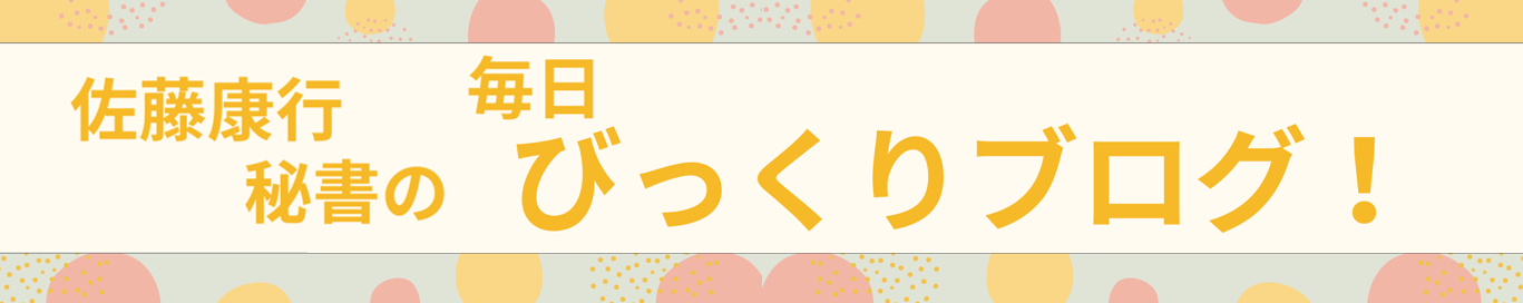 佐藤康行秘書の毎日が超びっくりブログ！